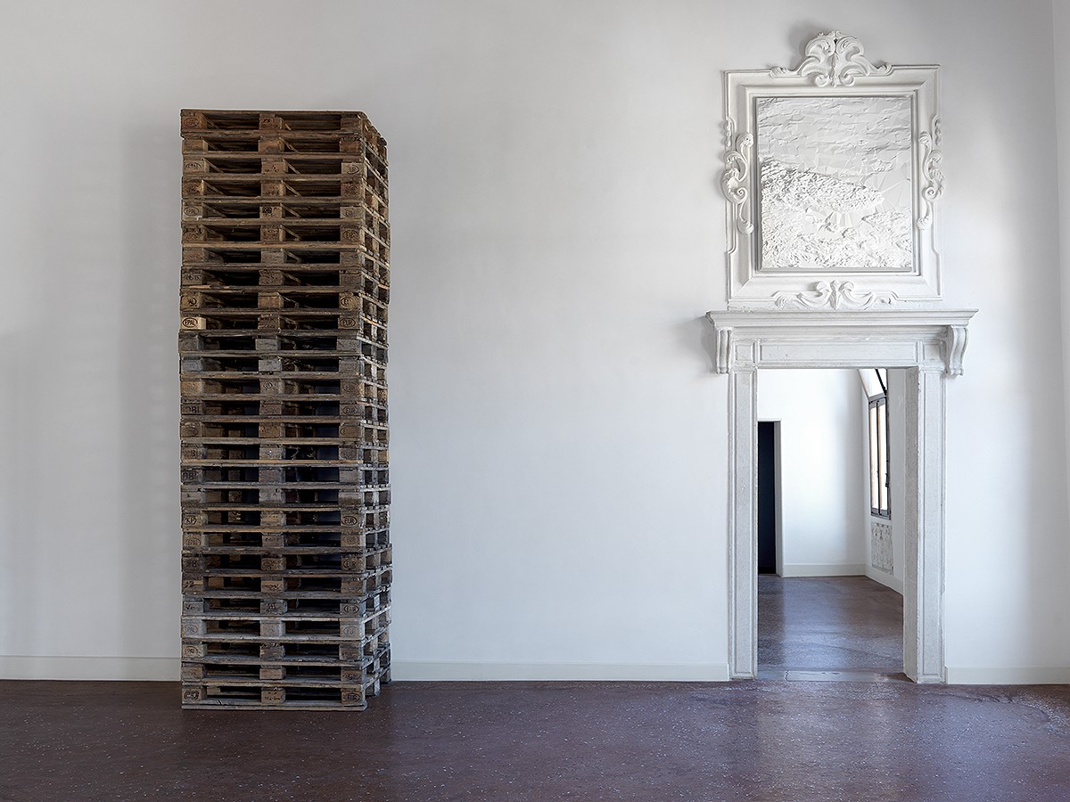 Installation view of the 'Topology Shift' reliefs in Venice