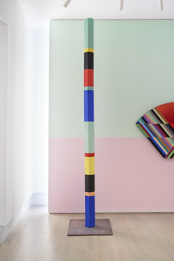 Polychrome Column 10A_01, 2019. Porcelain with steel structure and base. 10 ft × 7 inches (diameter).